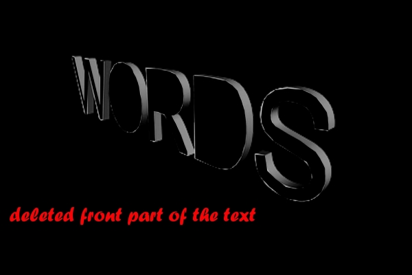Creation of WORDS: Step 2